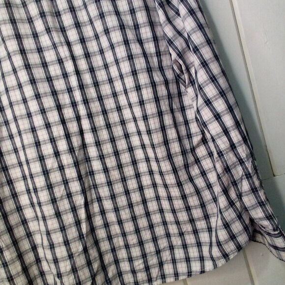 Perry Ellis America Shirt Men XL Button Down Long Sleeve Plaid White Black - Picture 15 of 15